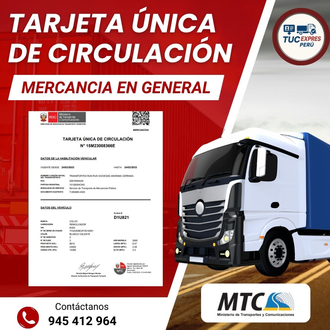 TUC Express Perú Facebook ad: ¿Necesitas tramitar tu TUC o papeles de transporte?