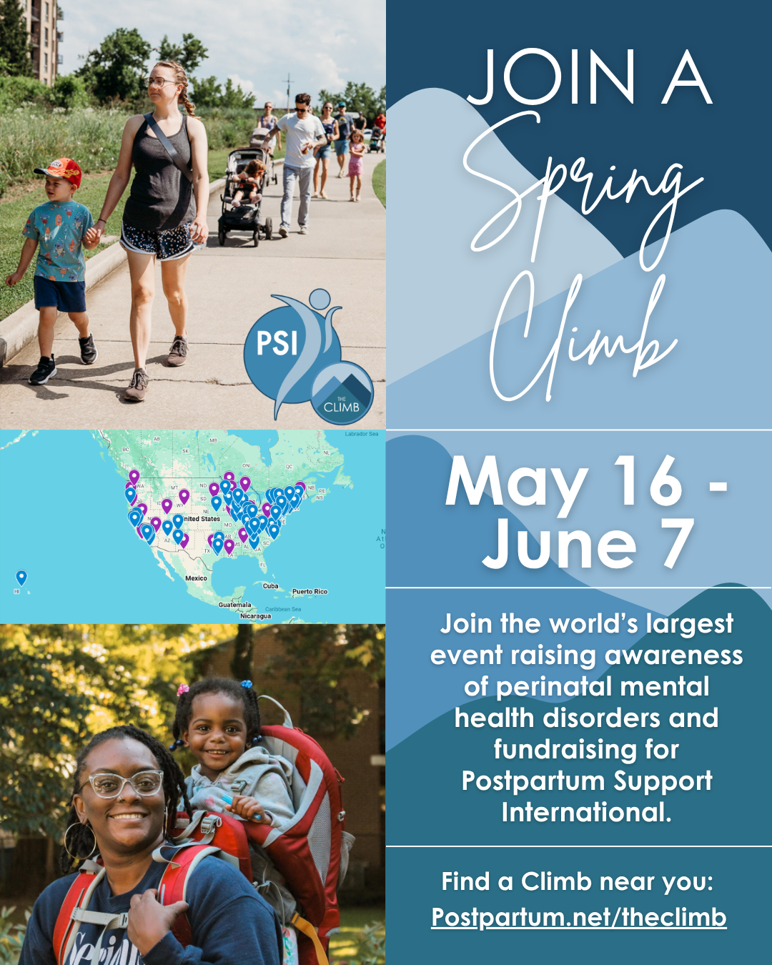PSI's The Climb Facebook ad: Join the World’s Largest Climb for Perinatal Mental Health