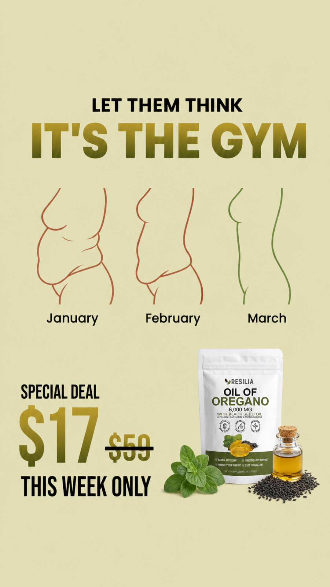 Belly Better Daily Facebook ad: Oregano Oil, Finally Done Right