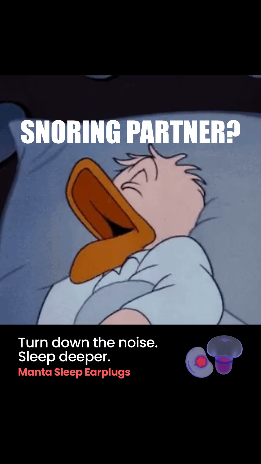 Manta Sleep Facebook ad: They Snore. You Sleep.