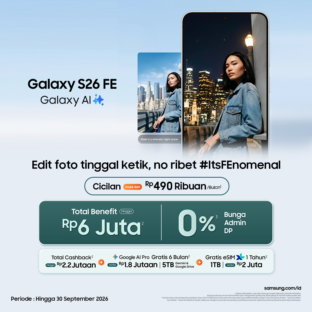 Samsung Facebook ad: Edit foto tinggal ketik di Galaxy S26 FE