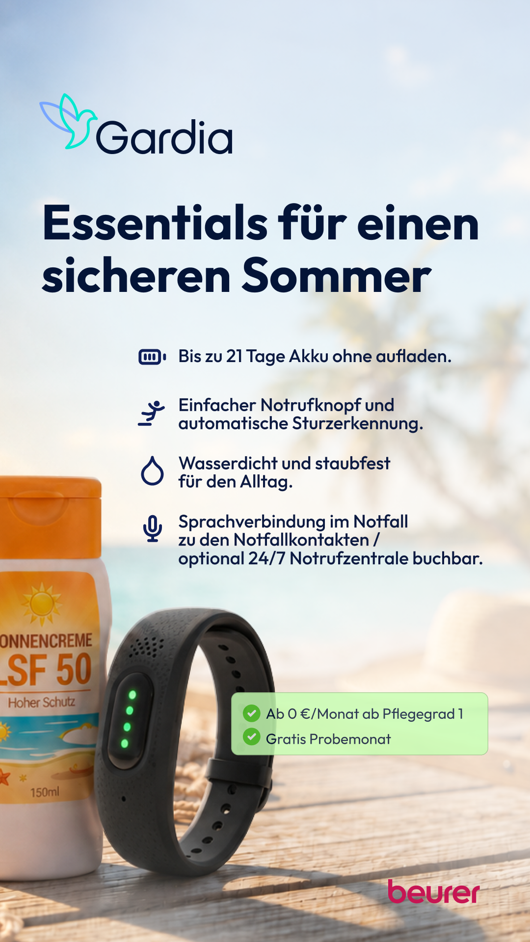 Gardia Notrufarmband Facebook ad from Jun 26, 2026
