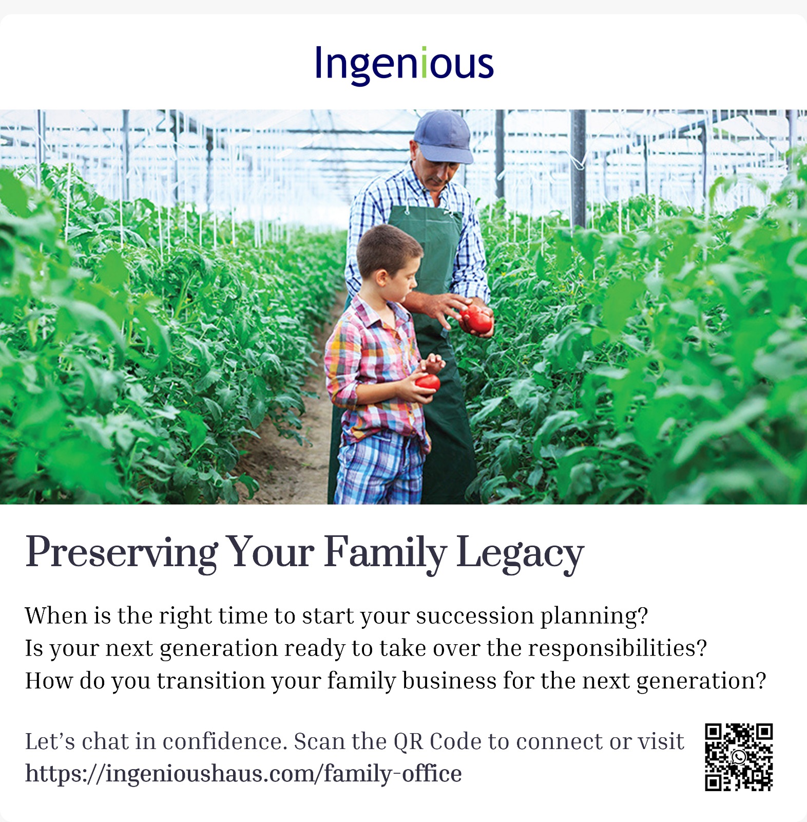 Ingenious Haus Group Facebook ad: Build a Lasting Legacy for Your Family