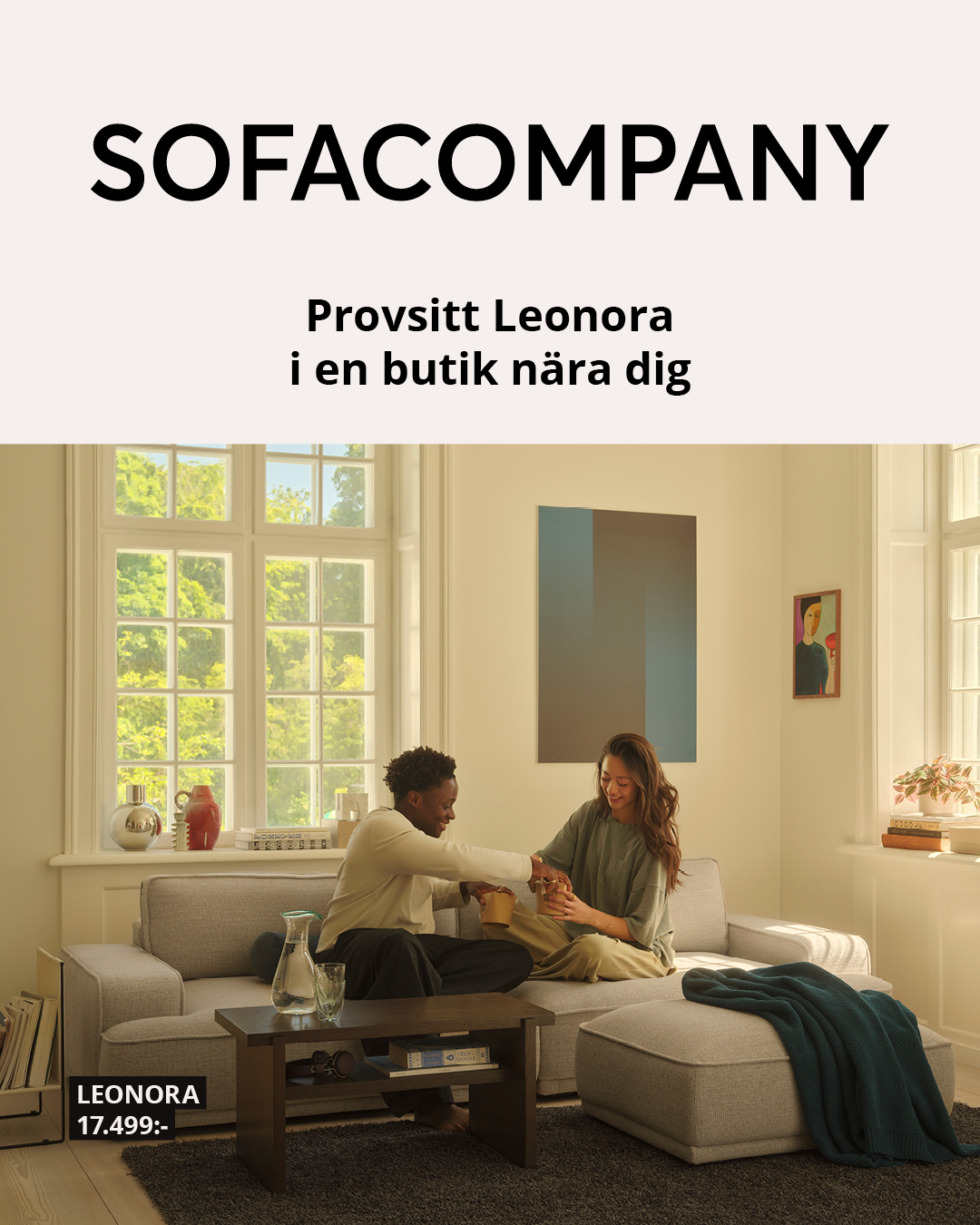Sofacompany Facebook ad: Hitta närmaste butik