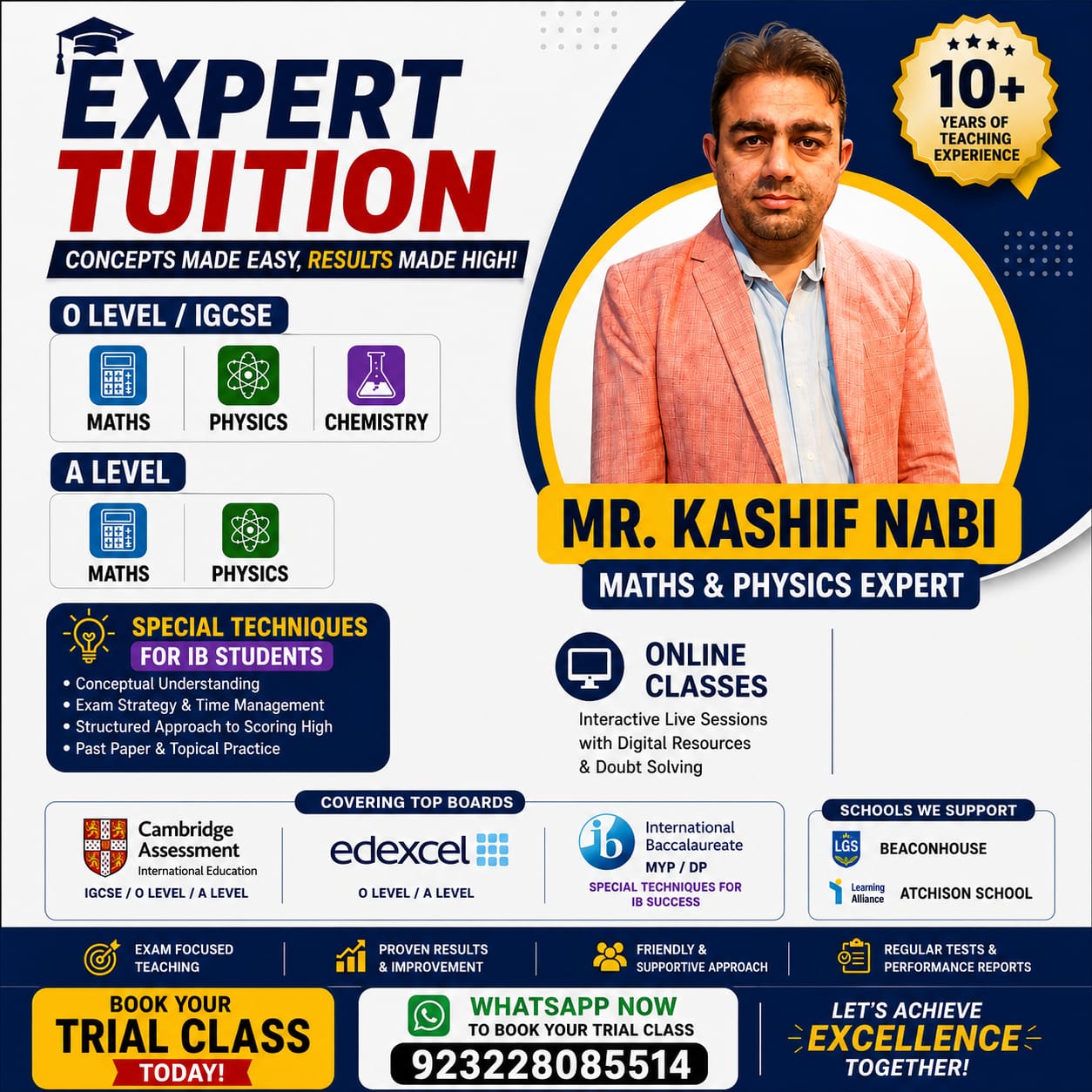 Cambridge Elite Math Physics Coaching Centre Facebook ad: Book free Trial Class