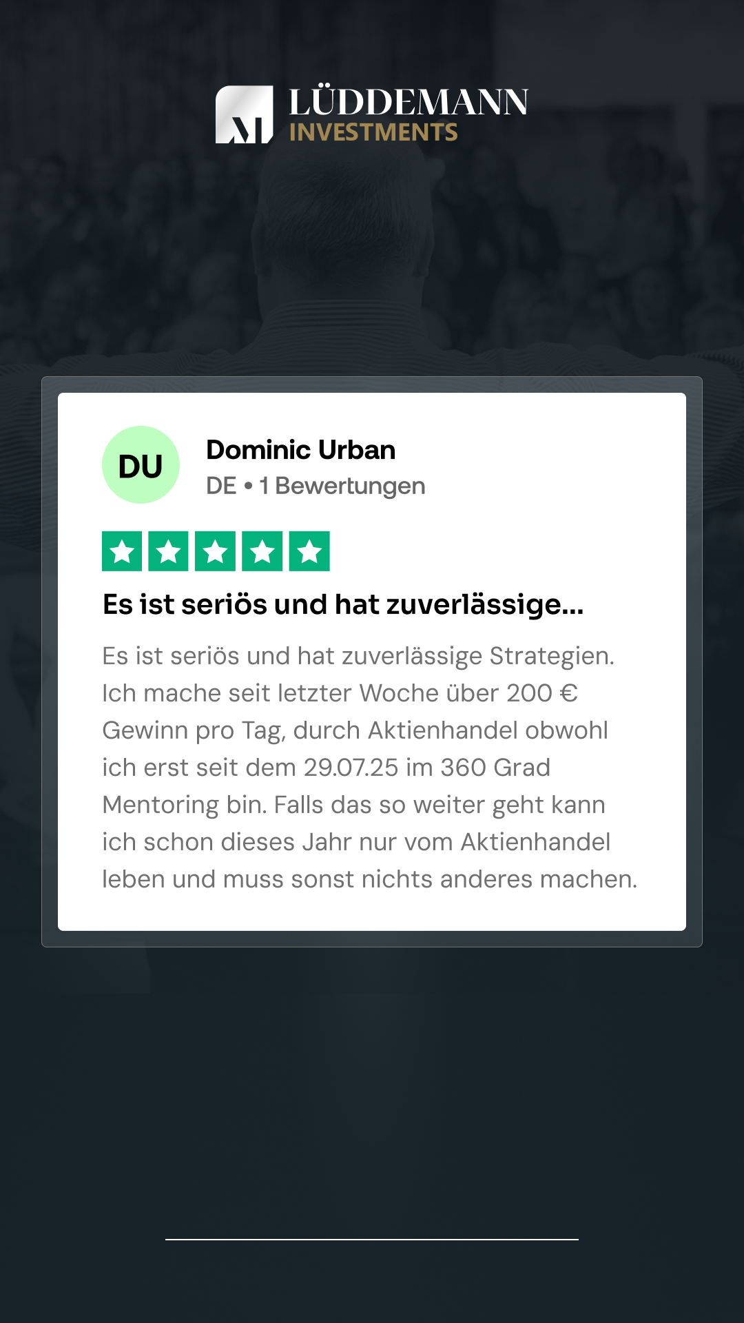 Mario Lüddemann Facebook ad
