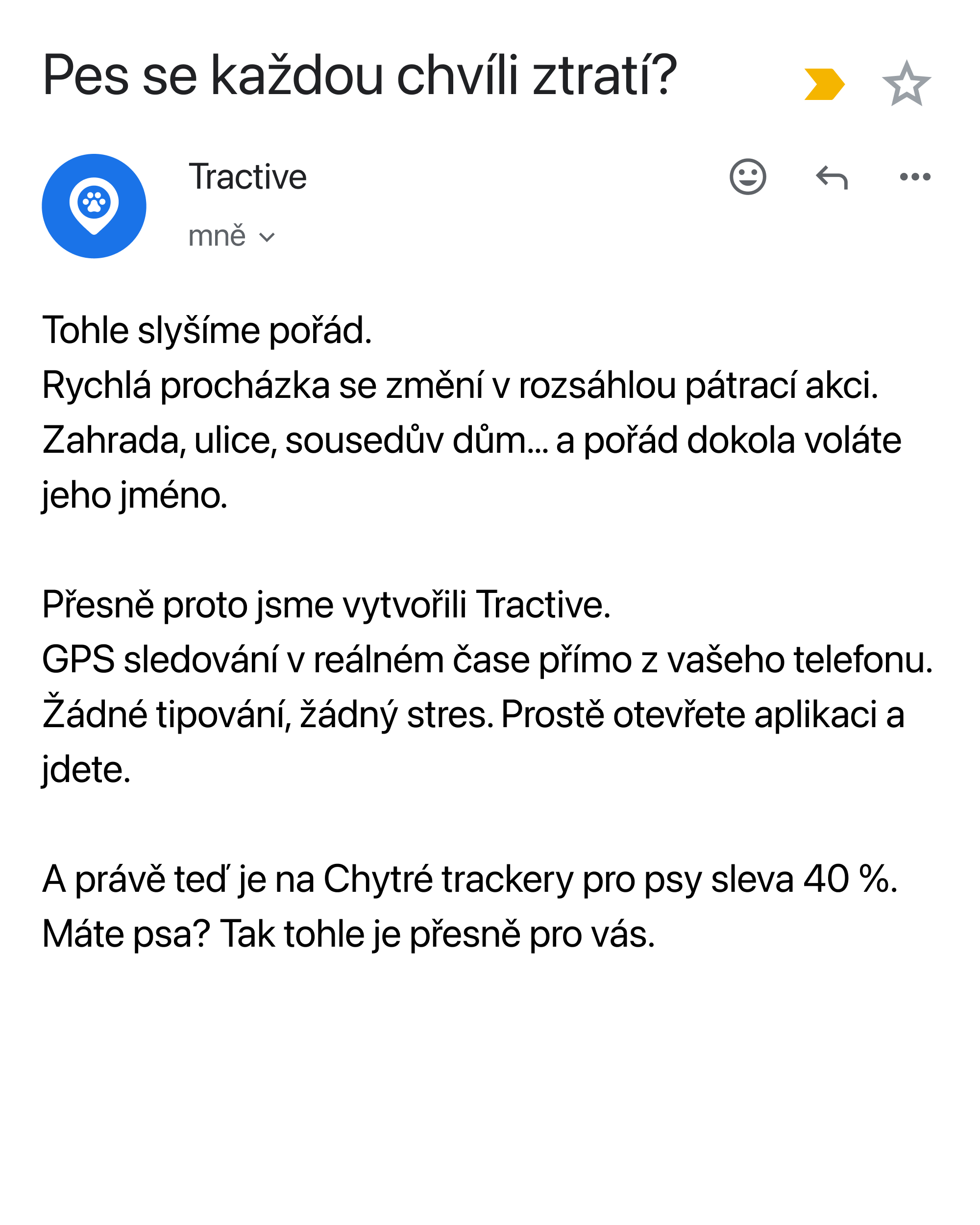 Tractive Facebook ad