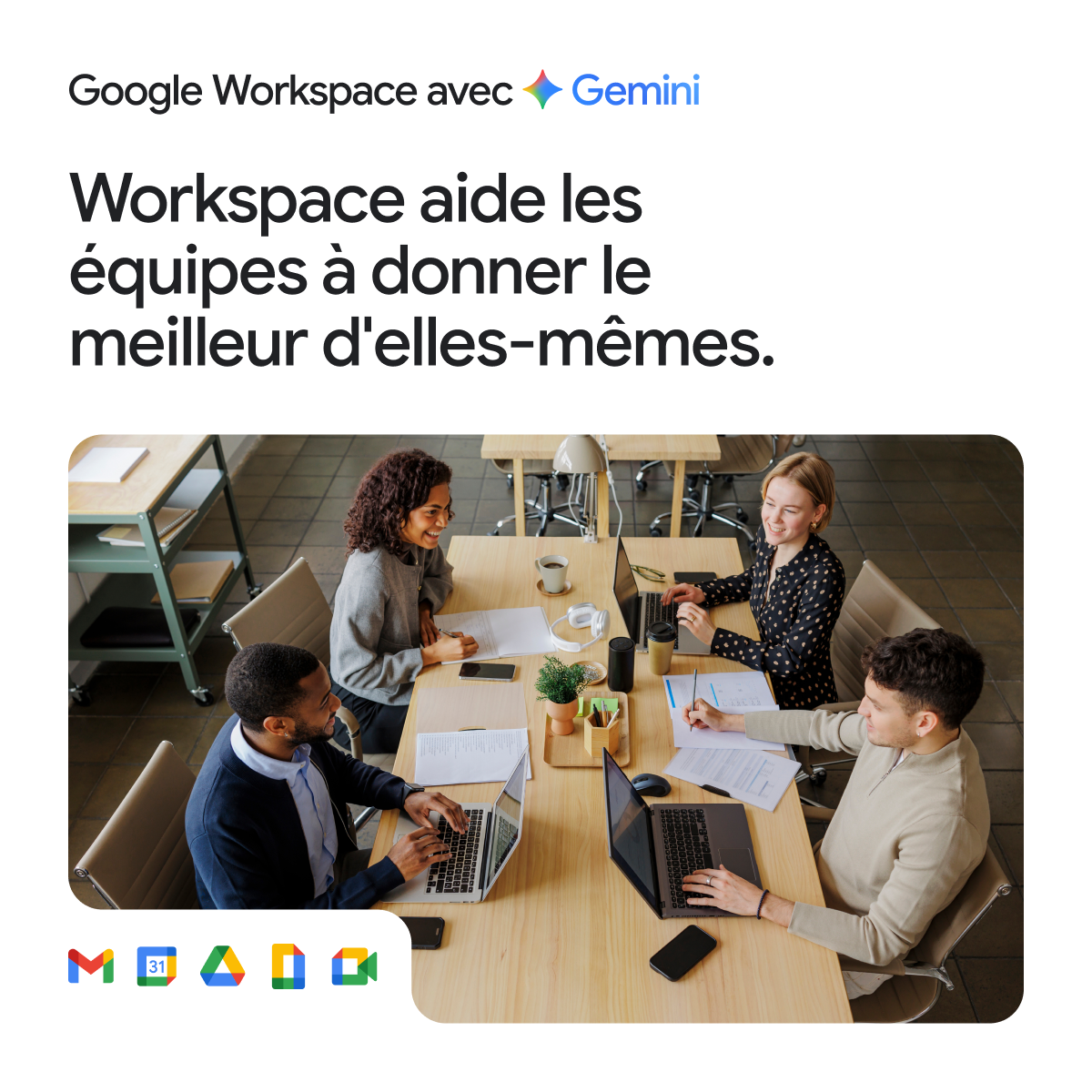 Google Workspace Facebook ad: Ne laissez pas la distance devenir un frein.