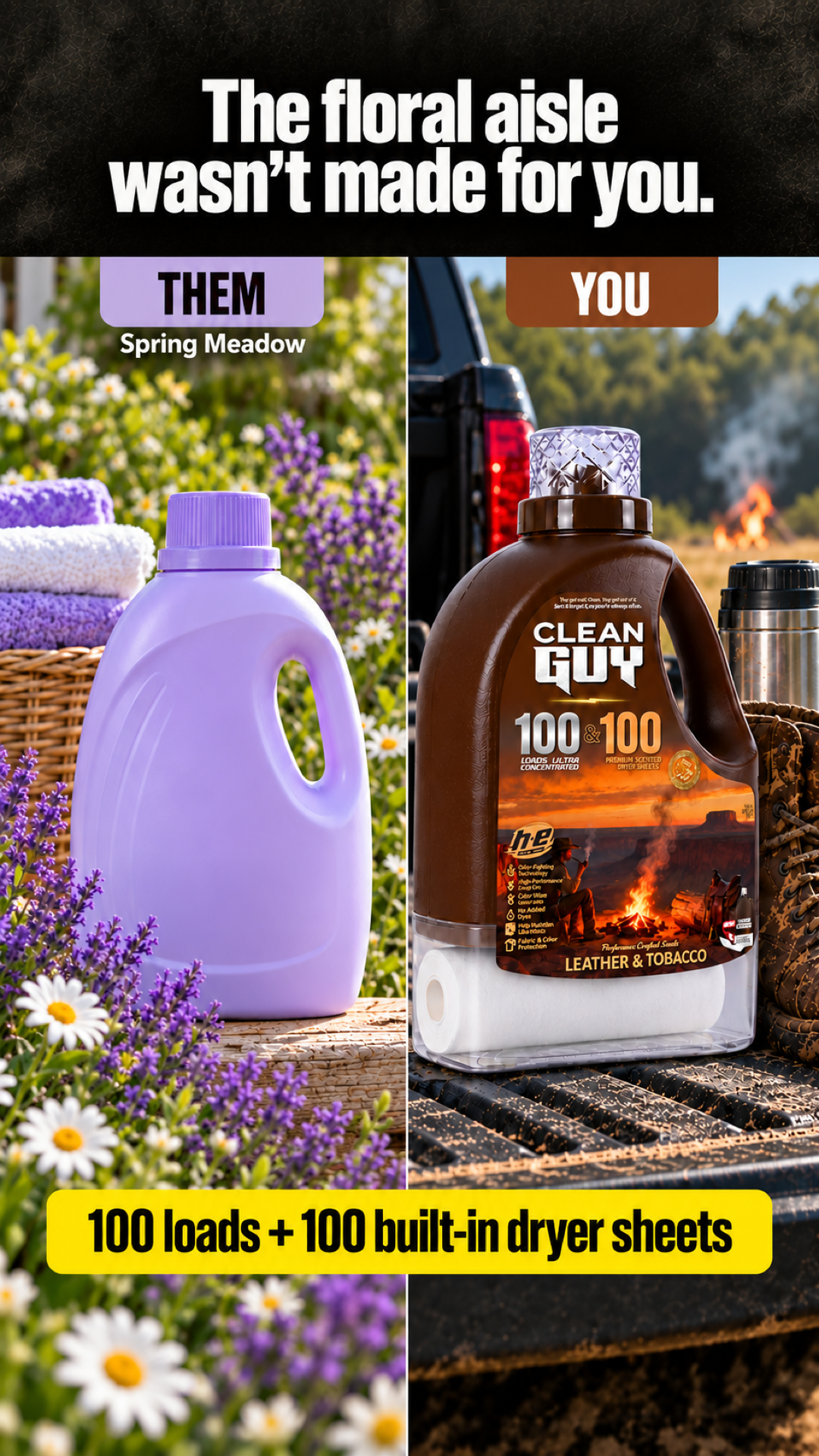 Clean Guy Facebook ad: You're a dude, not a lilac.