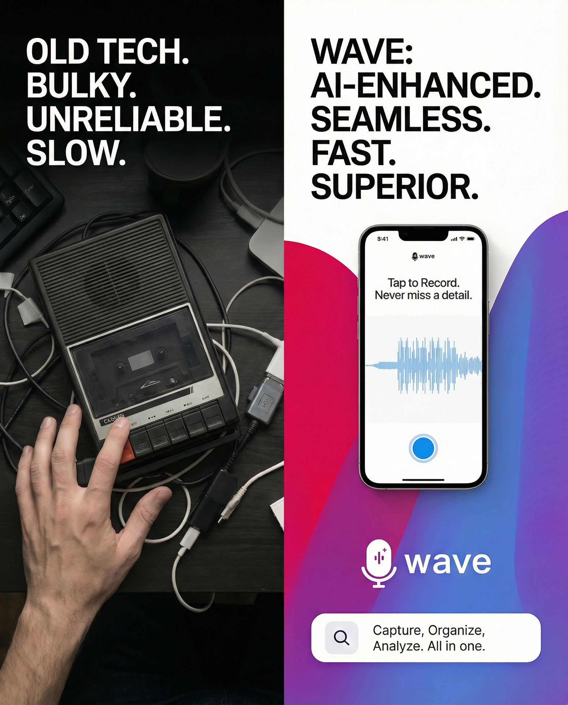 Wave AI Note Taker Facebook ad