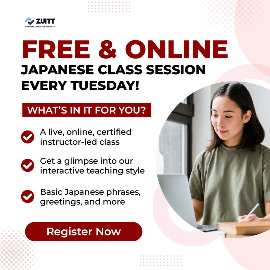Zuitt - Japanese Language Program Facebook ad: FREE Online Japanese Class Every Tuesday!