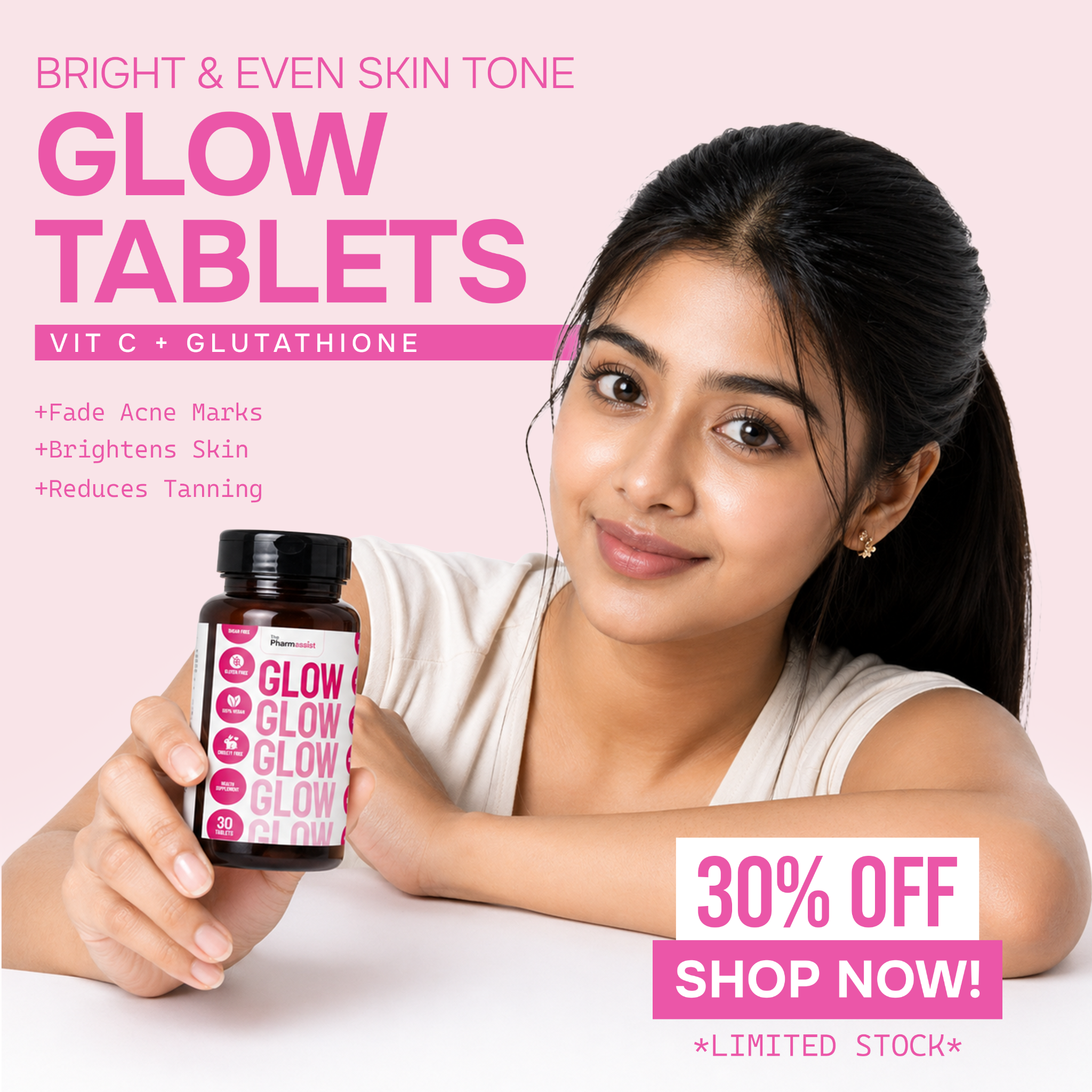 The Pharmassist Facebook ad: Brighten & Hydrate Skin Naturally