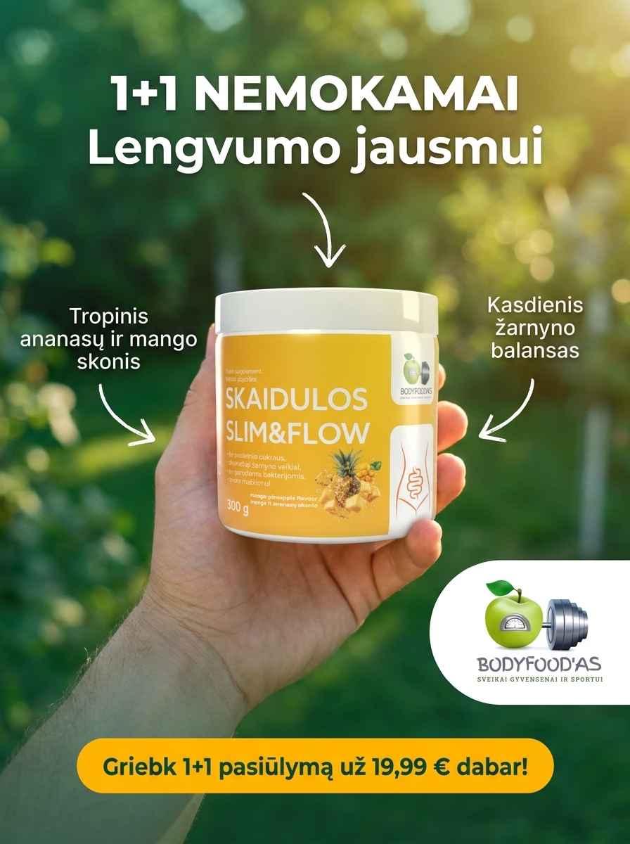 Sveikatos produktai ir sporto papildai Facebook ad: 1+1 NEMOKAMAI! Skaidulos virškinimui
