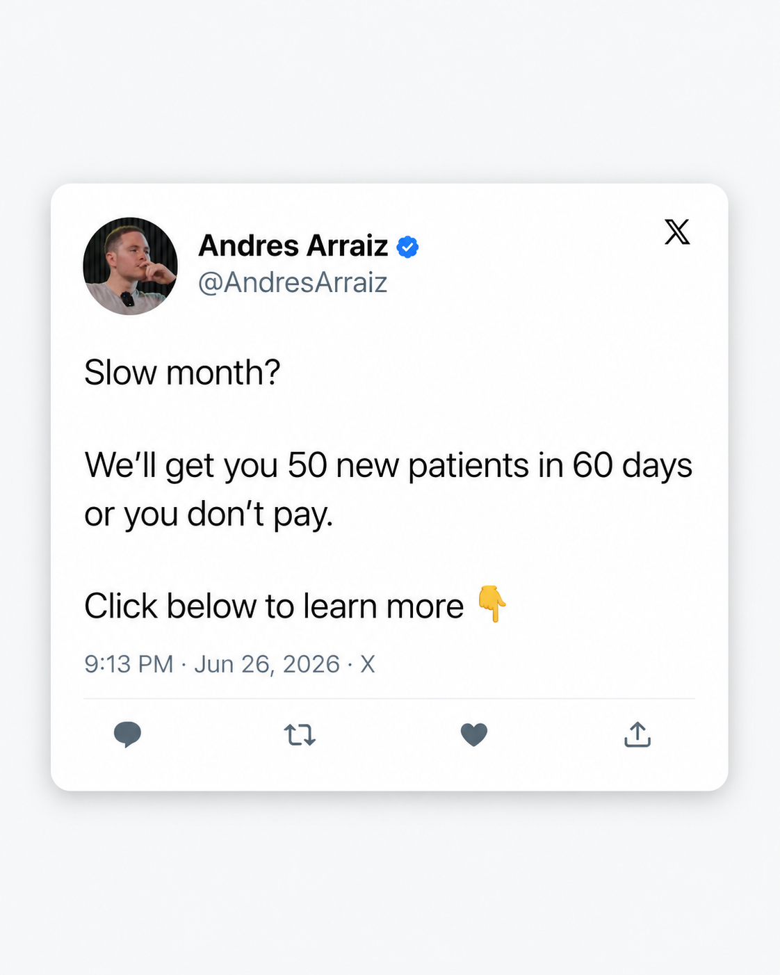 Andres Arraiz Facebook ad