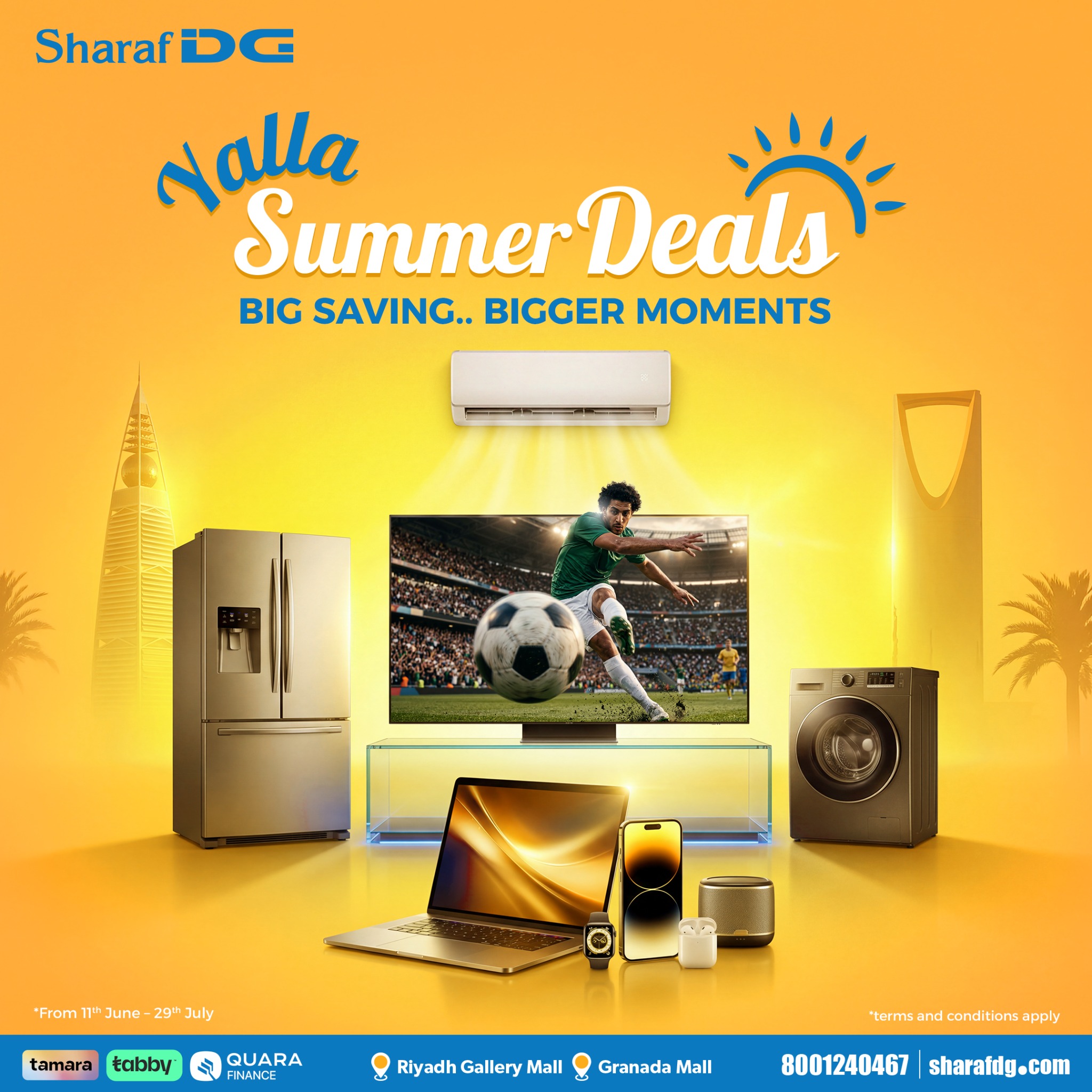 Sharaf DG Saudi Facebook ad: Yalla Summer Sale Offers Are Live