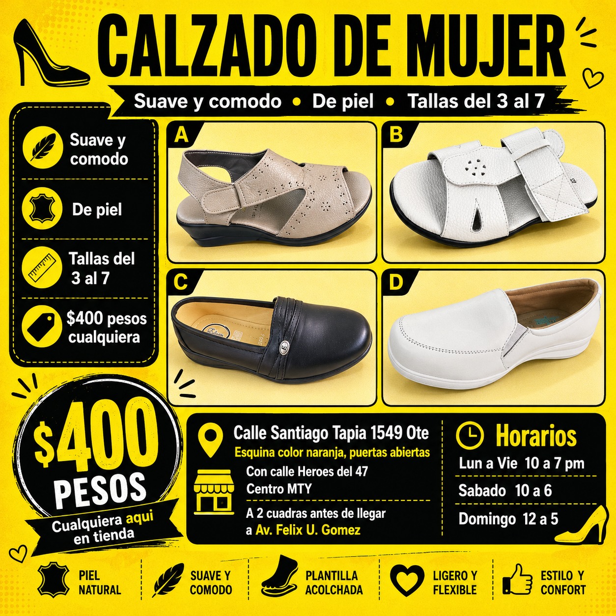 Botines de piel Facebook ad: CALZADO DE MUJER EN OFERTA