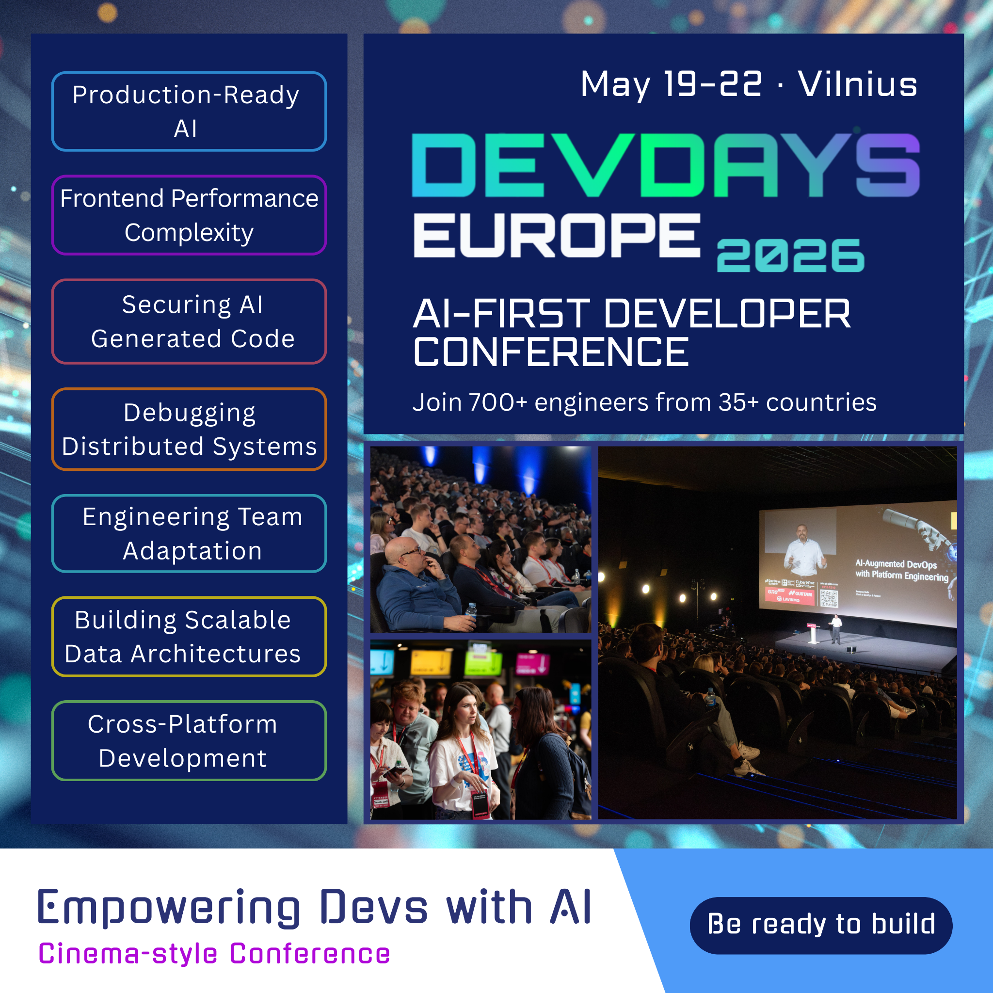 DevDays Facebook ad: One Ticket, Access to Three Tech Conferences