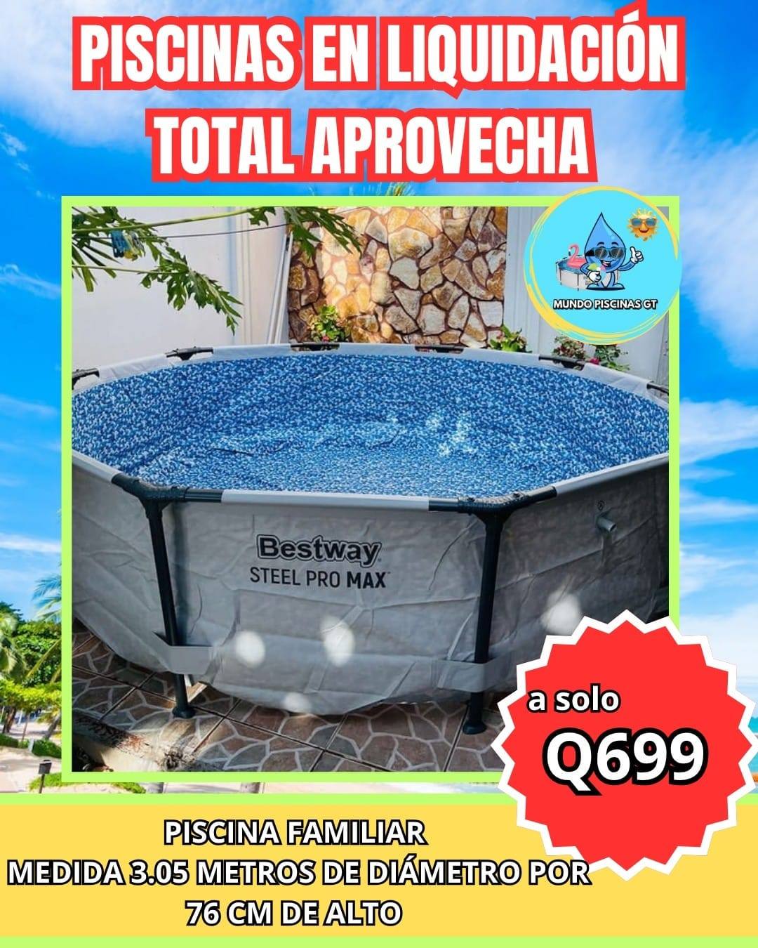 Mundo Piscinas Gt Facebook ad: LIQUIDACIÓN TOTAL EN PISCINAS APROVECHA A QUEDARTE CON…