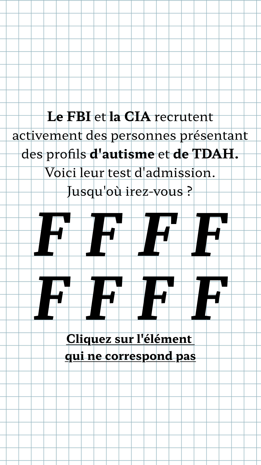 International IQ test Facebook ad