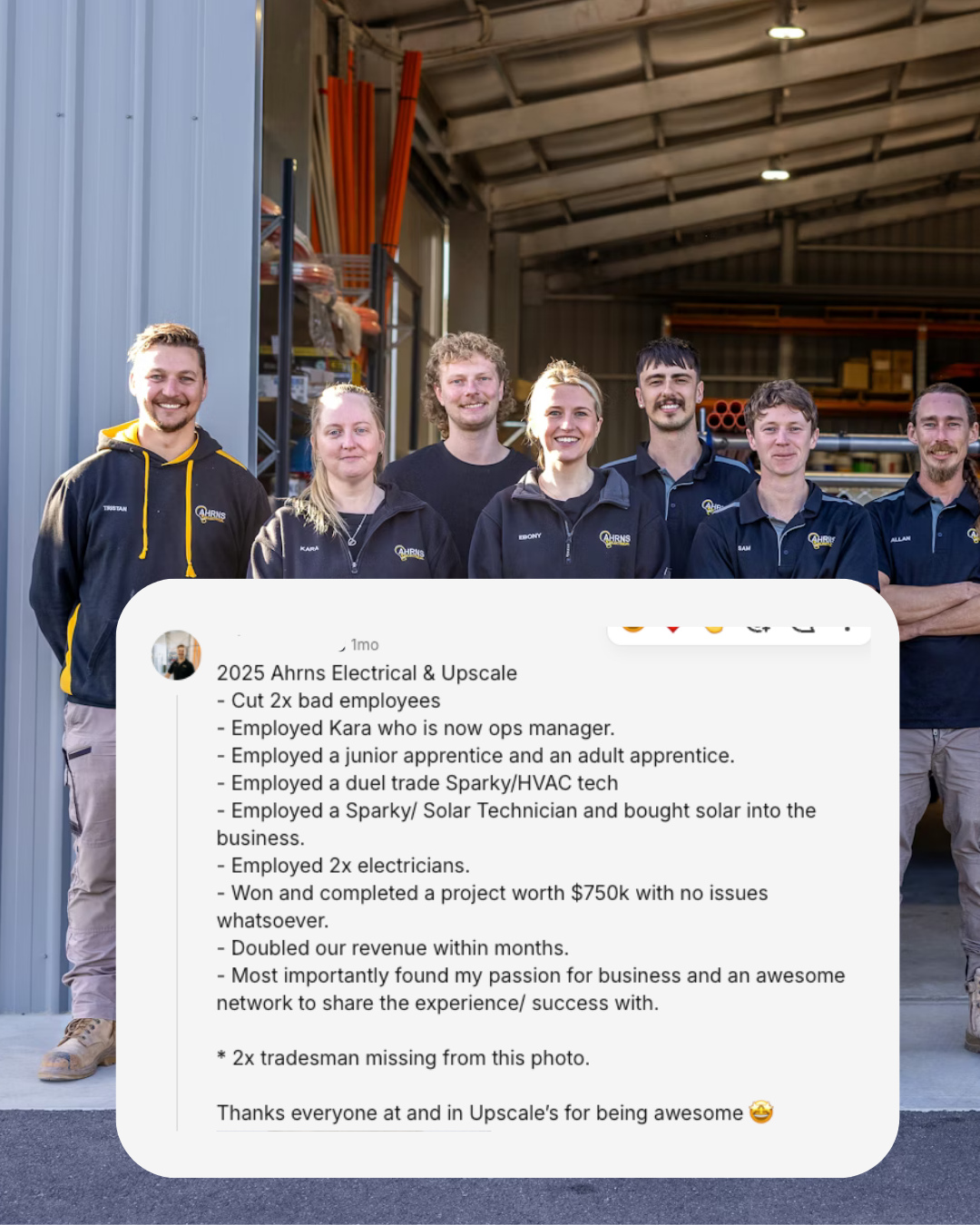 UpScale Tradie Business Coaching Facebook ad