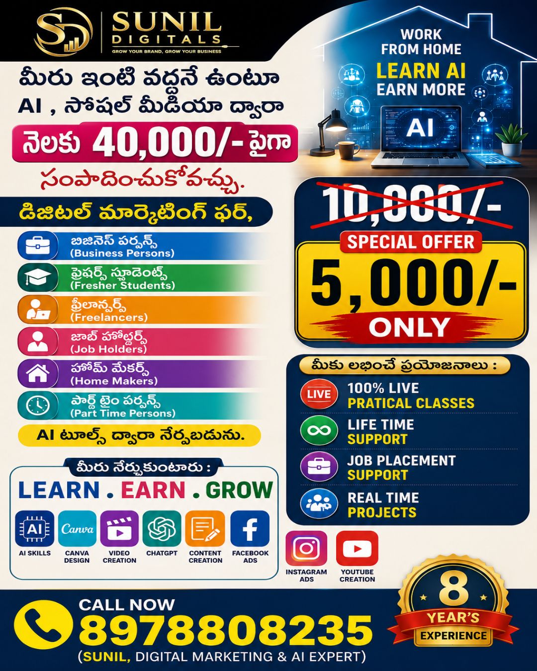 Sunil Digital Agency Facebook ad: 100% Result Guarentee