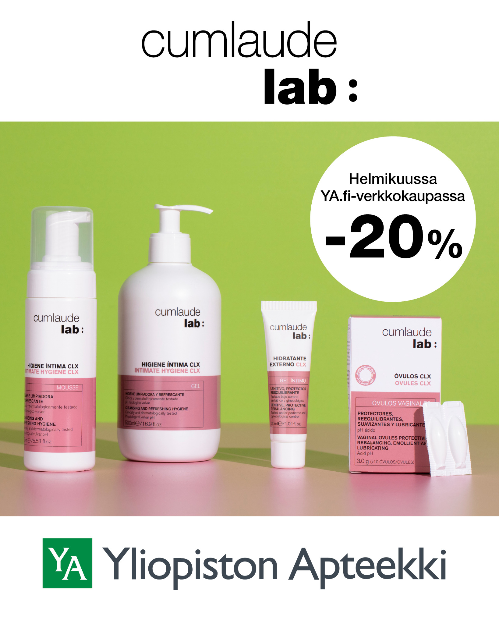 Cumlaude Lab Suomi Facebook ad from Feb 11, 2026