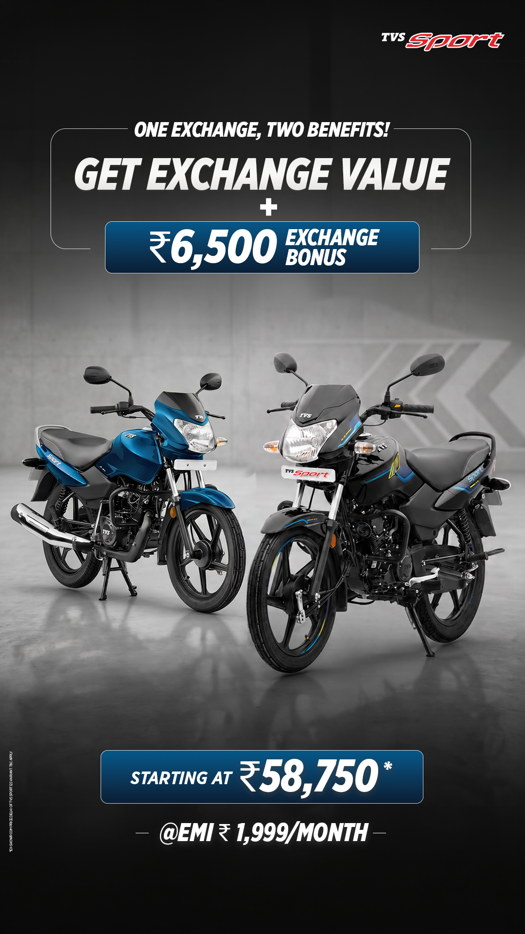 TVS Sport Facebook ad from Jul 22, 2026