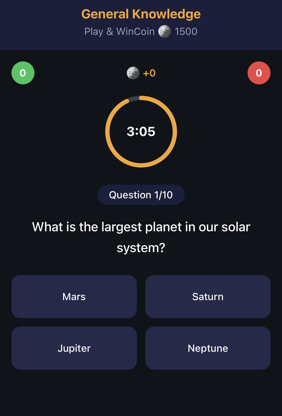 Quick Picks Facebook ad: PlaytimeQuiz - Play Quiz & Win Coins