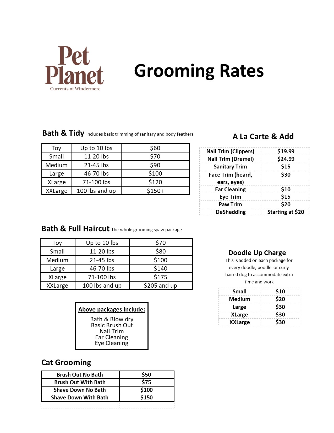 Pet Planet Currents of Windermere Facebook ad: Pet Planet Grooming