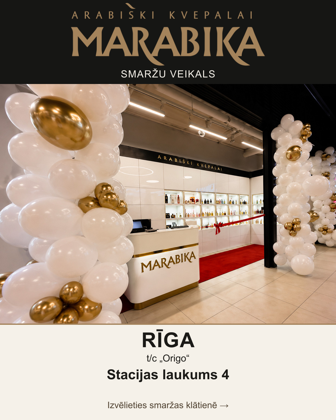 Marabika LV Facebook ad: MARABIKA · t/c Origo