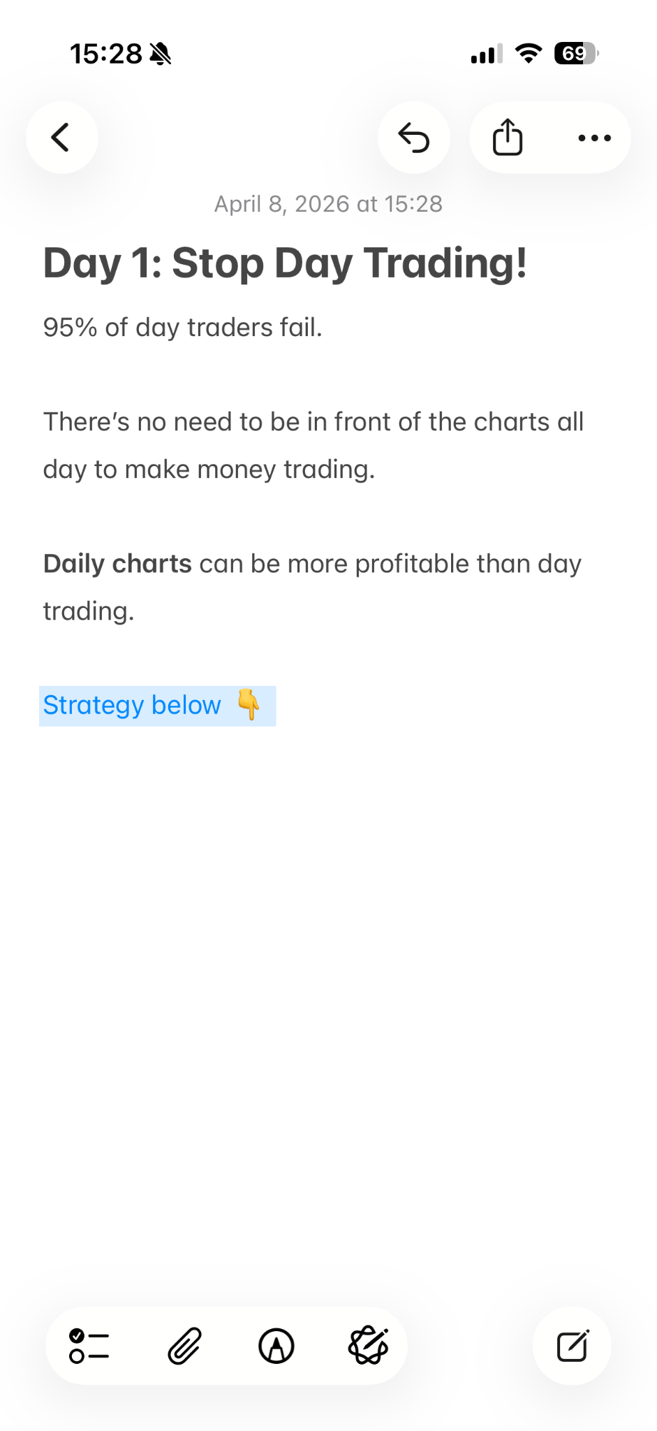 Desire To Trade Facebook ad: Day trading isn't going to make you rich.