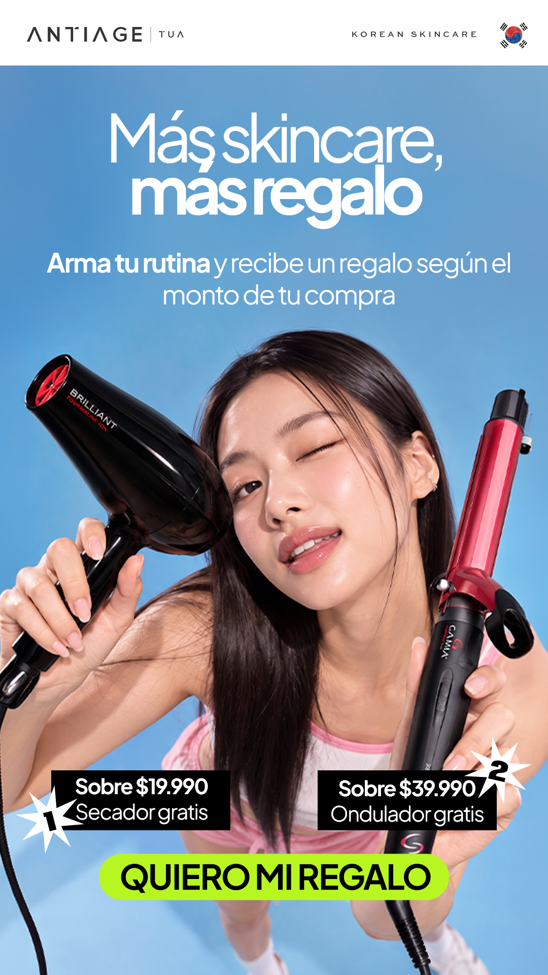 Antiage TUA Facebook ad: Más skincare, más regalo