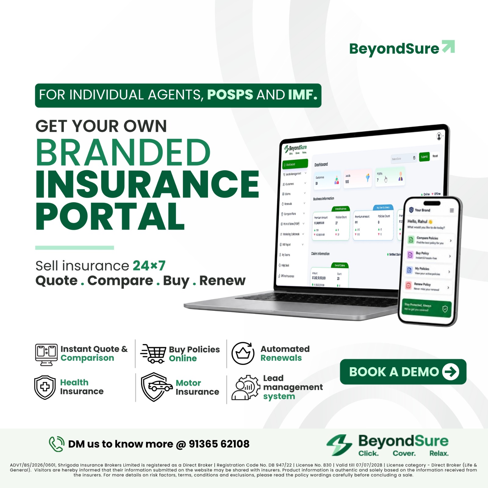 Beyondsure Facebook ad: Launch Your Own Insurance Portal