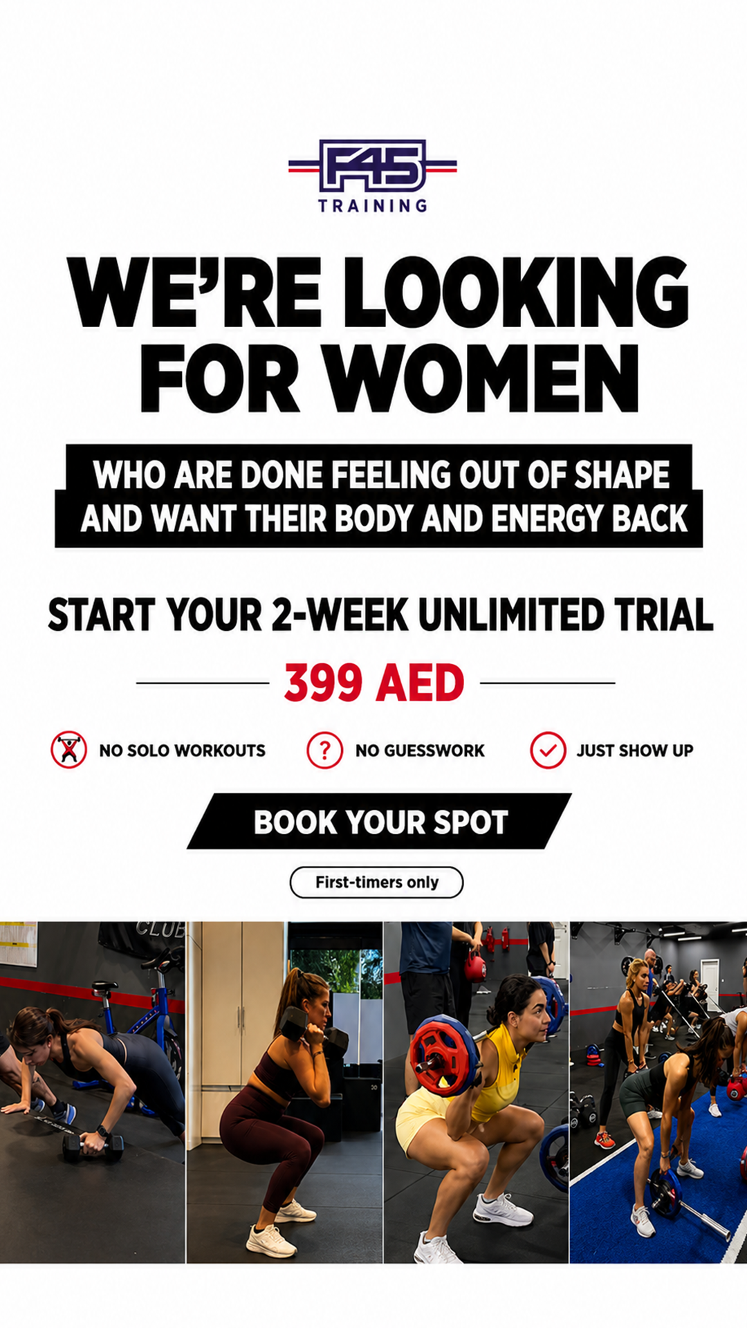 F45 Training Dubai Motor City Facebook ad