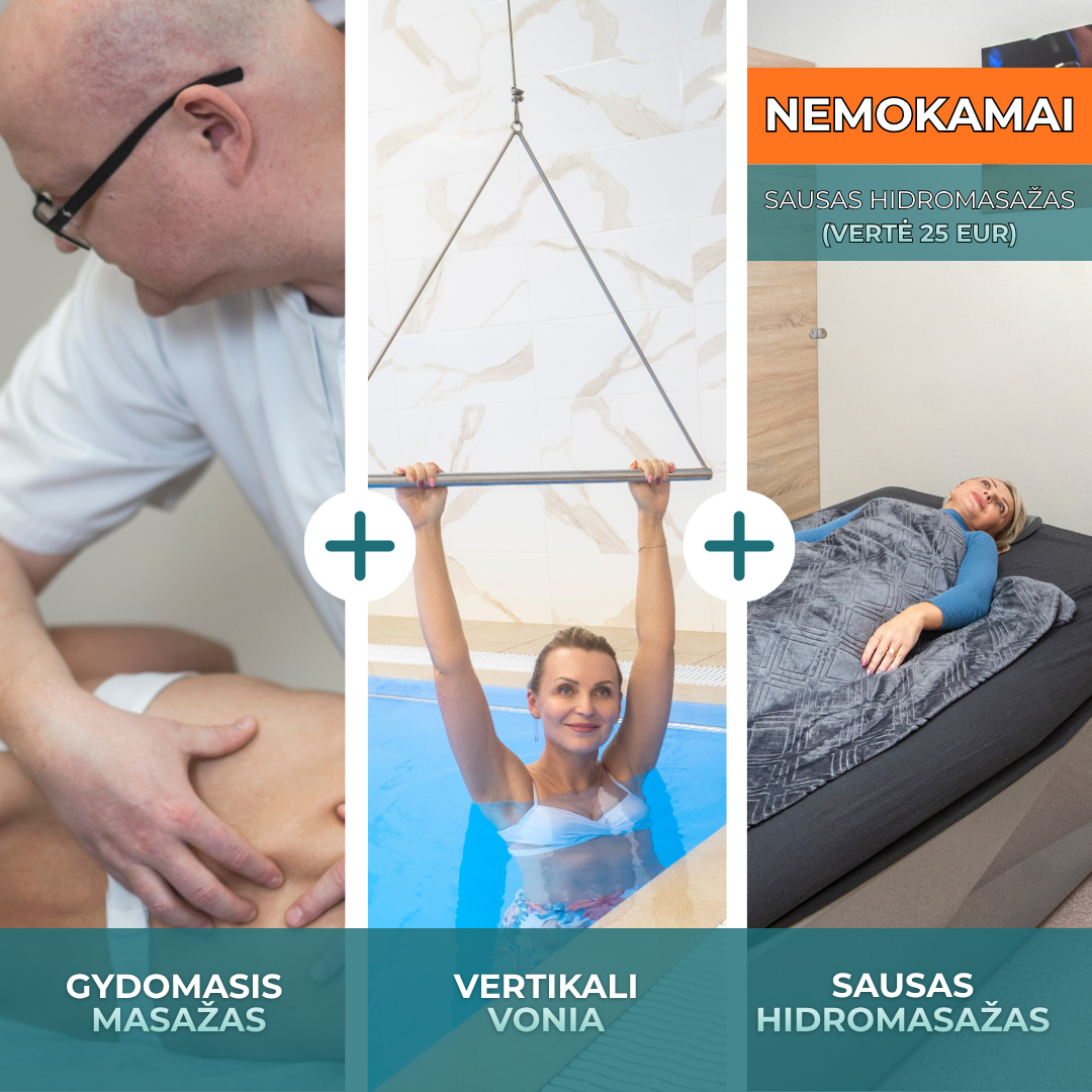 OSTEMEDA Facebook ad: Masažas + vertikali vonia + NEMOKAMAS hidromasažas (25 €)