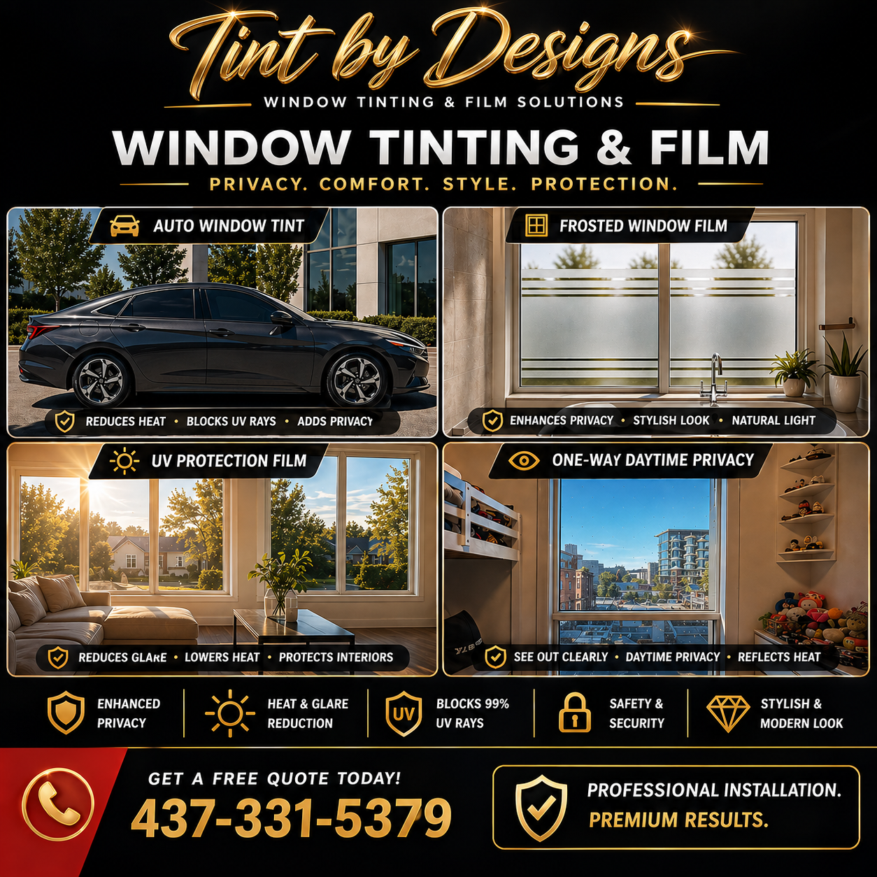 Tint by Designs Facebook ad: Car, Home & Business Window Tinting Toronto, North…