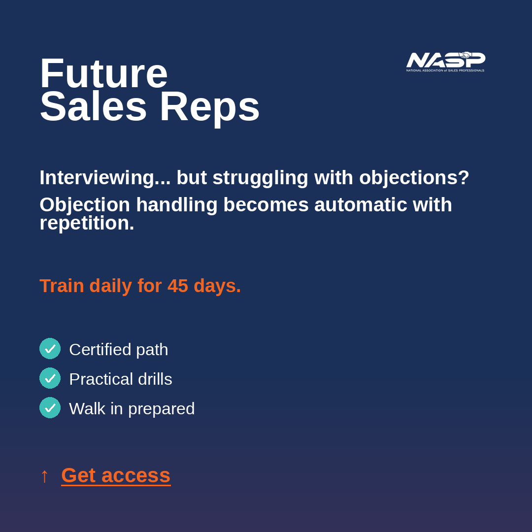 NASP - Sales Training Facebook ad: Upgrade Your Sales Identity