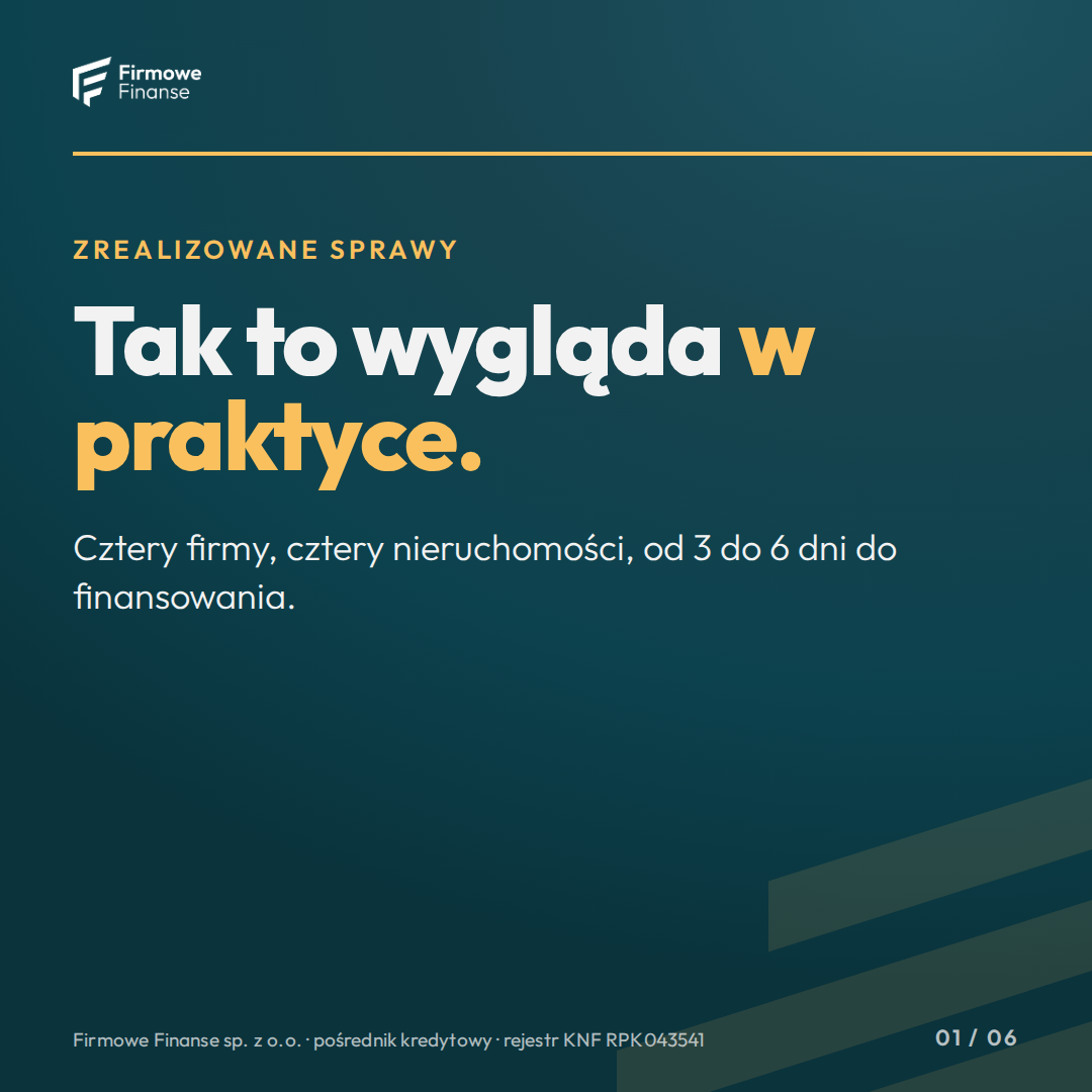Firmowe Finanse Facebook ad: Transport, budownictwo, handel, produkcja.