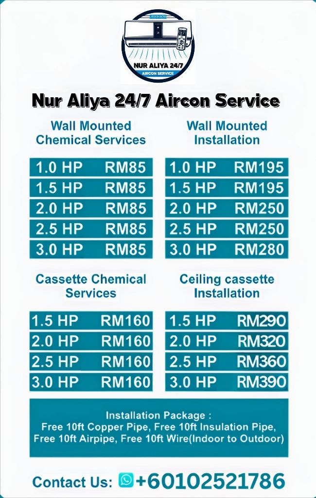 Nur Aliya 24/7 Aircon Service  Facebook ad