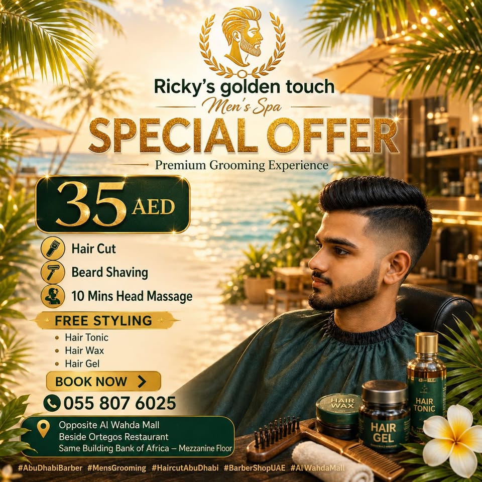 Rickys Golden Touch Mens Spa Facebook ad: MEN'S SUMMER SPECIAL OFFERS ARE HERE!