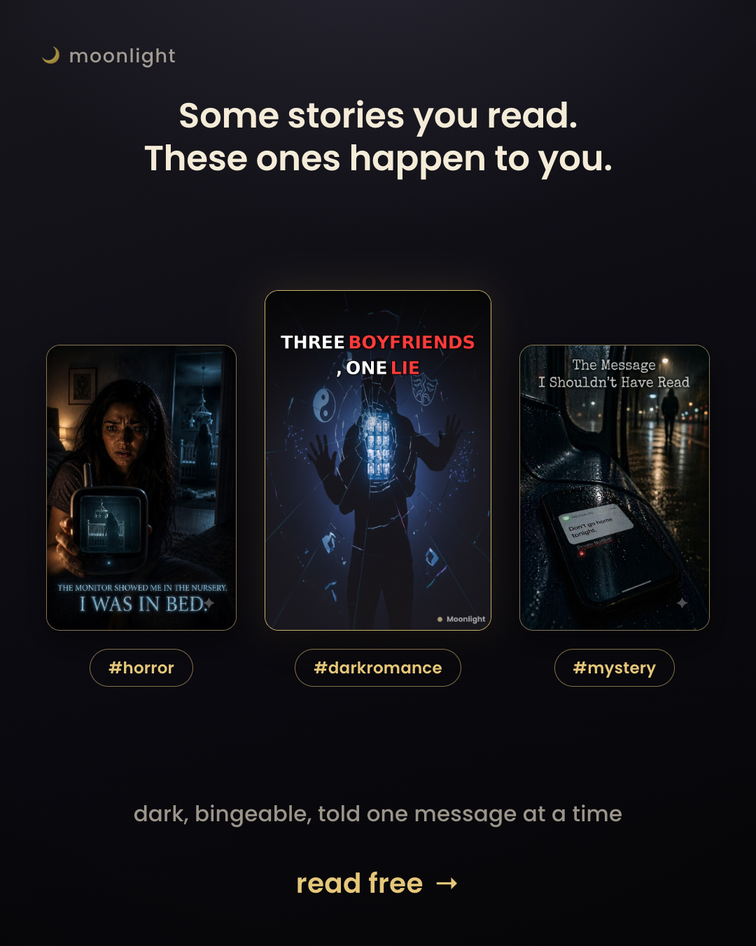 After Hours Fiction Facebook ad: Moonlight - Bite-size Stories
