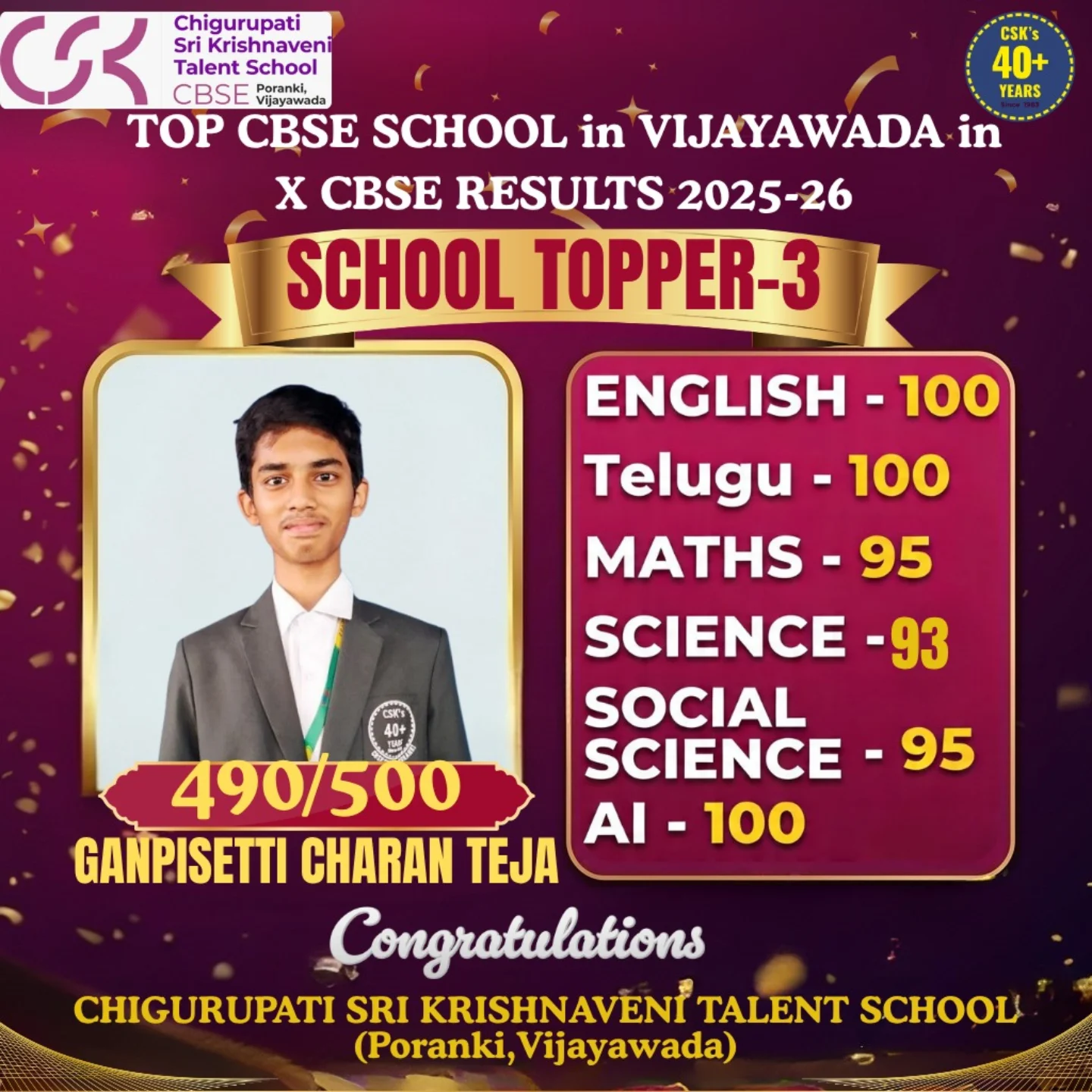 Chigurupati - Sri Krishnaveni CBSE School Facebook ad: Best | CBSE School in Vijayawada | CSKV School