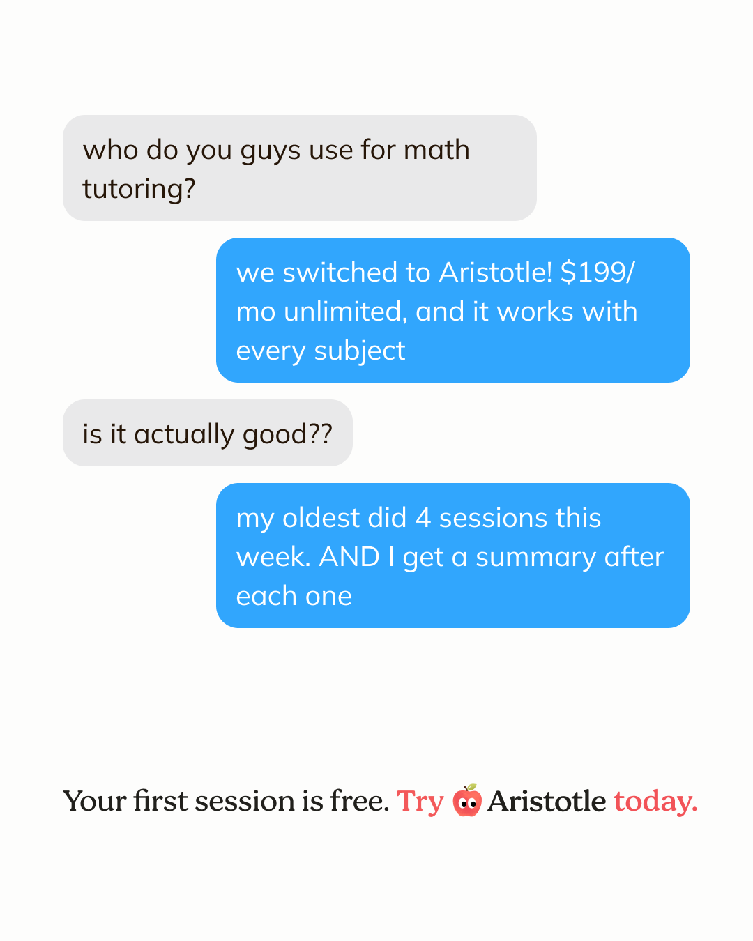 Aristotle Facebook ad: The one parents pass along.