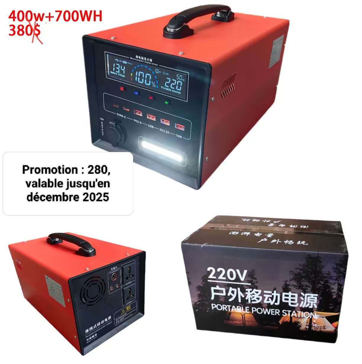 37.WO CONGO Facebook ad: Offre spéciale! 700 Wh pour seulement 280 $…