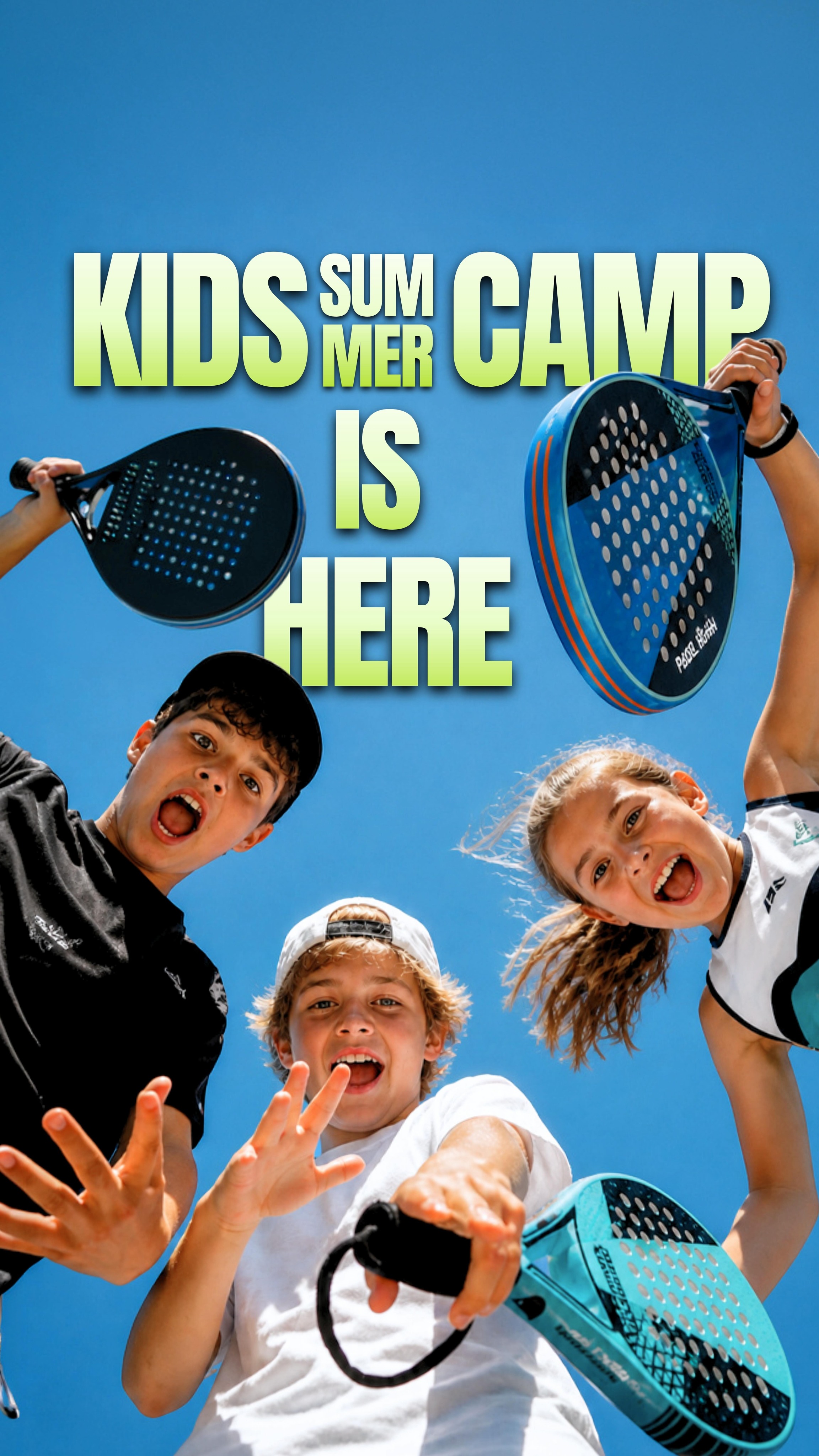 Padel Rushh Facebook ad: Kids Summer Camp Is Here!