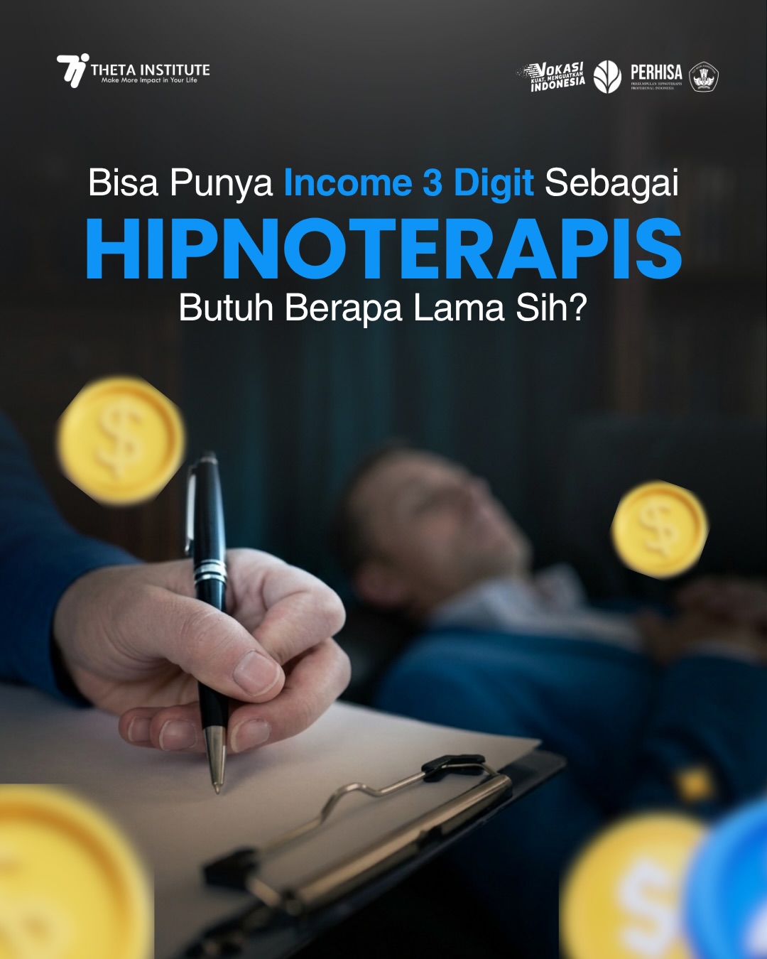 Sekolah Hipnoterapi - Theta Institute Of Clinical Hypnotherapy Facebook ad: Bisa punya income 3 digit sebagai hipnoterapis, butuh…