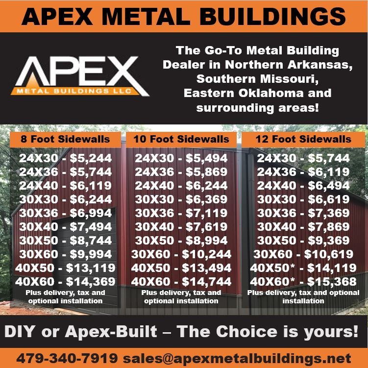 Apex Metal Buildings Facebook ad from Apr 30, 2021