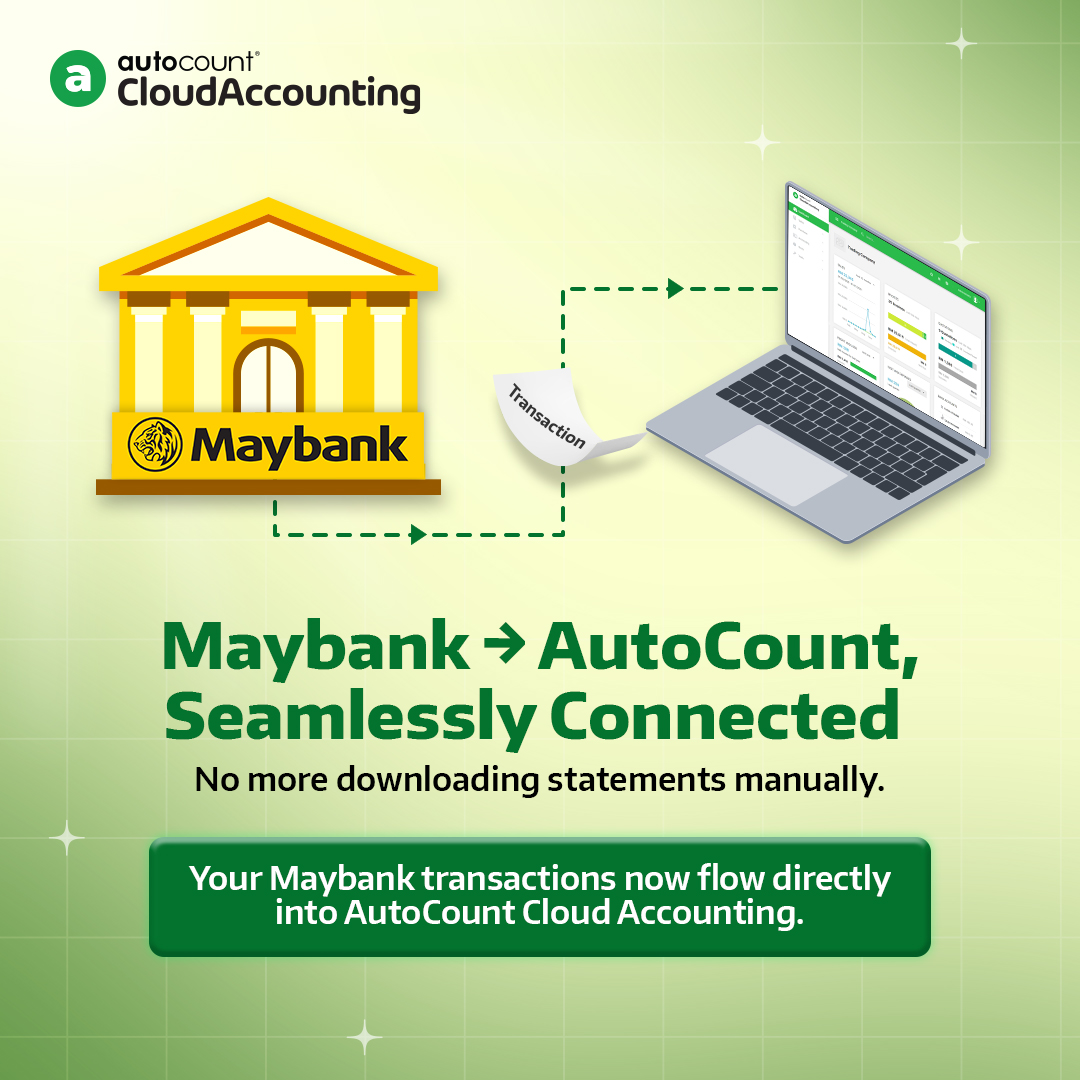 AutoCount Facebook ad: Your bank and accounting software are better together.