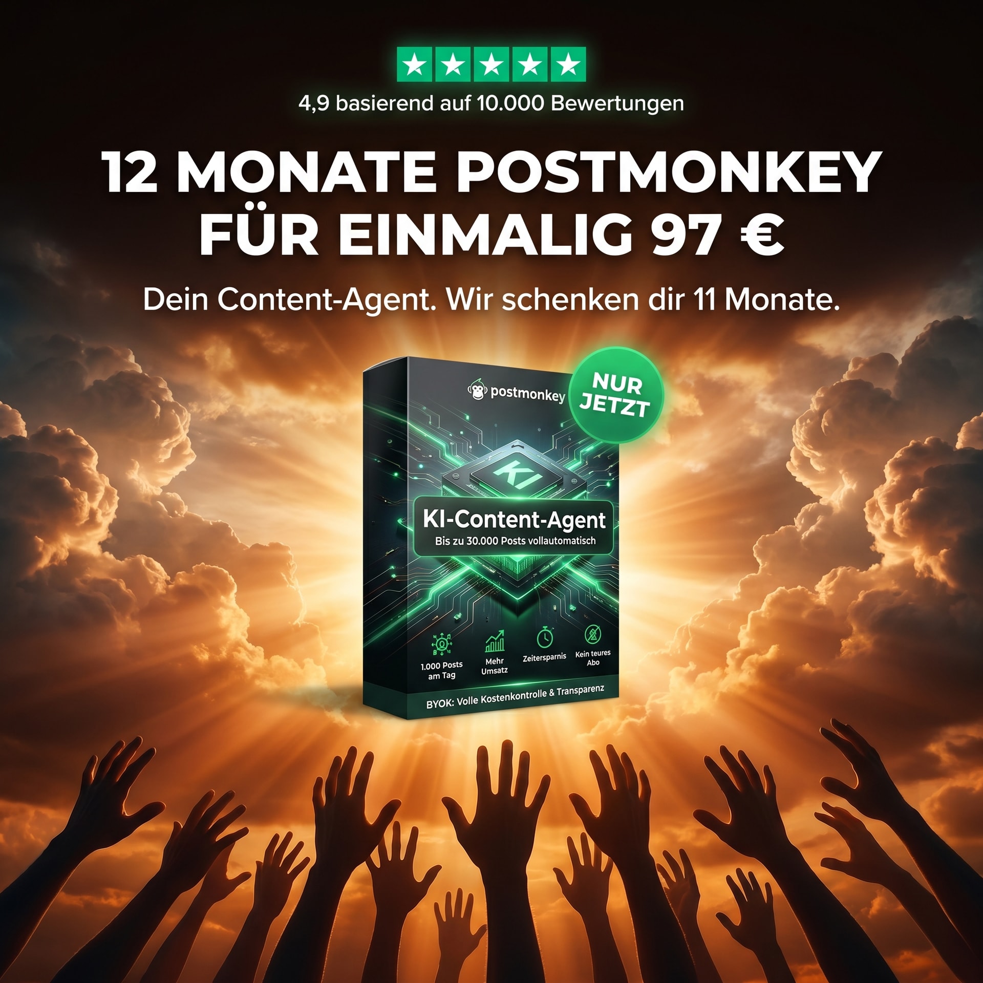 Paul Roth Facebook ad: 12 Monate Content-Autopilot für 97€