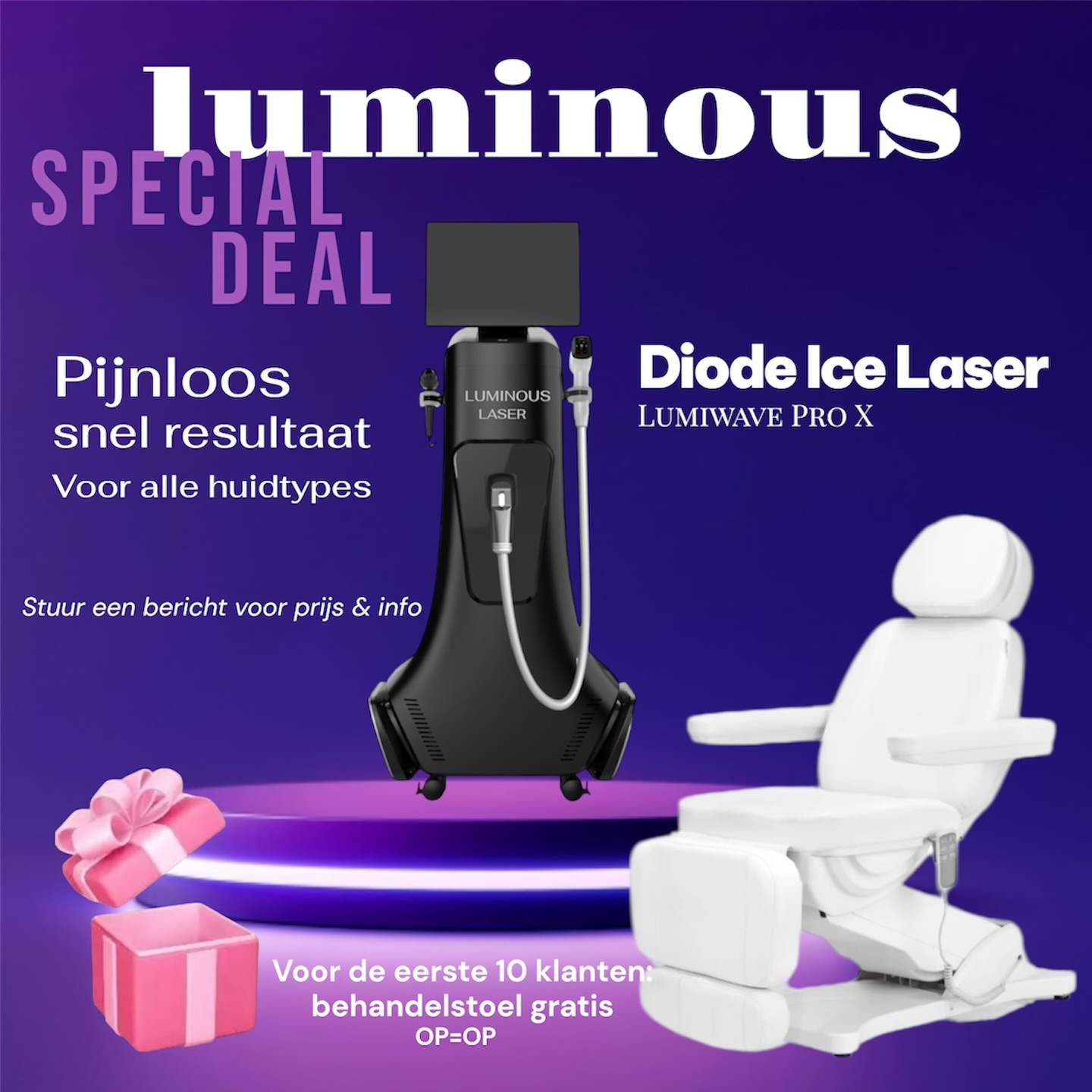 Luminous Laser Facebook ad: Tijd voor een upgrade in jouw salon!
